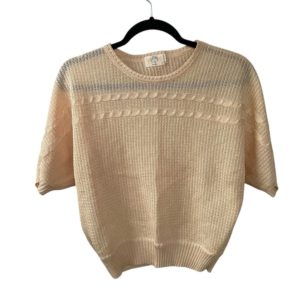 VINTAGE Isabella Made In Italy Linen Knit Sweater Cream M